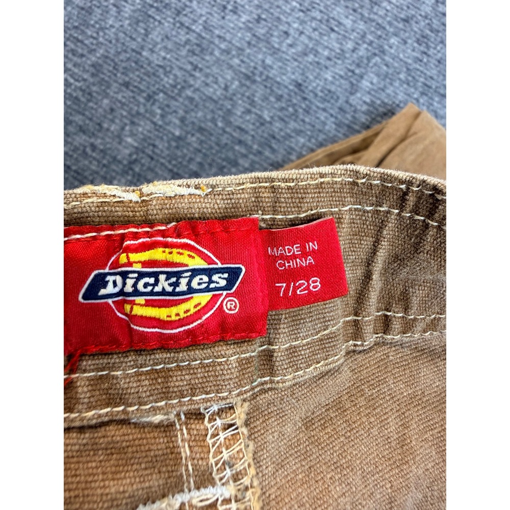 Dickies Womens 7/28 Brown Corduroy Cargo Pants High Rise Utility Workwear Y2K - Picture 3 of 8